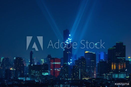 Picture of Bangkok night view with skyscraper